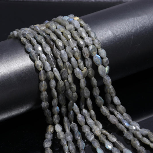 Labradorite Oval Shape Beads Flashy Labradorite Faceted Oval Shape Natural Black Moonstone for Handmade Jewelry Necklace Earrings Making
