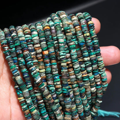 Chrysocolla Heishi Washer Beads Natural Crysocolla Washer Beads AAA Quality 16 Inch Heishi Washer Chrysocolla Beads for Jewelry Making Craft
