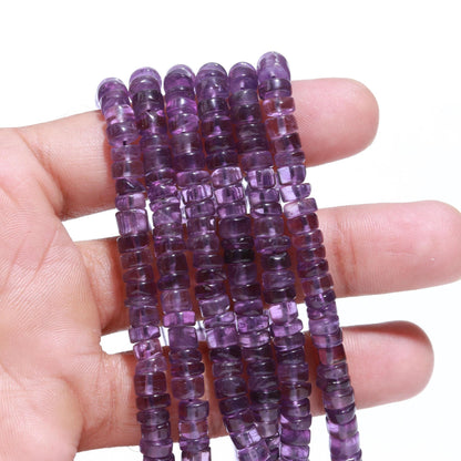 Amethyst Heishi Washer Beads Blue Amethyst Tyer Beads Amethyst Tyre Beads AAA Natural Amethyst Heishi Washer for Jewelry Making Craft