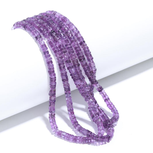 Amethyst Heishi Washer Beads Blue Amethyst Tyer Beads Amethyst Tyre Beads AAA Natural Amethyst Heishi Washer for Jewelry Making Craft