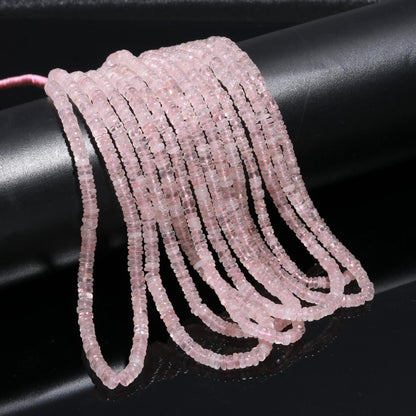 Rose Quartz Heishi Washer Beads Excellent Quality Natural Rose Quartz Washer Bead 16 Inch Heishi Washer Rose Quartz Beads for Jewelry Making