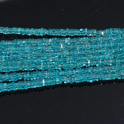 Neon Apatite Heishi Washer Beads Excellent Quality Natural Neon Apatite Washer Beads 15 Inch Heishi Washer Neon Apatite Bead for Jewelry