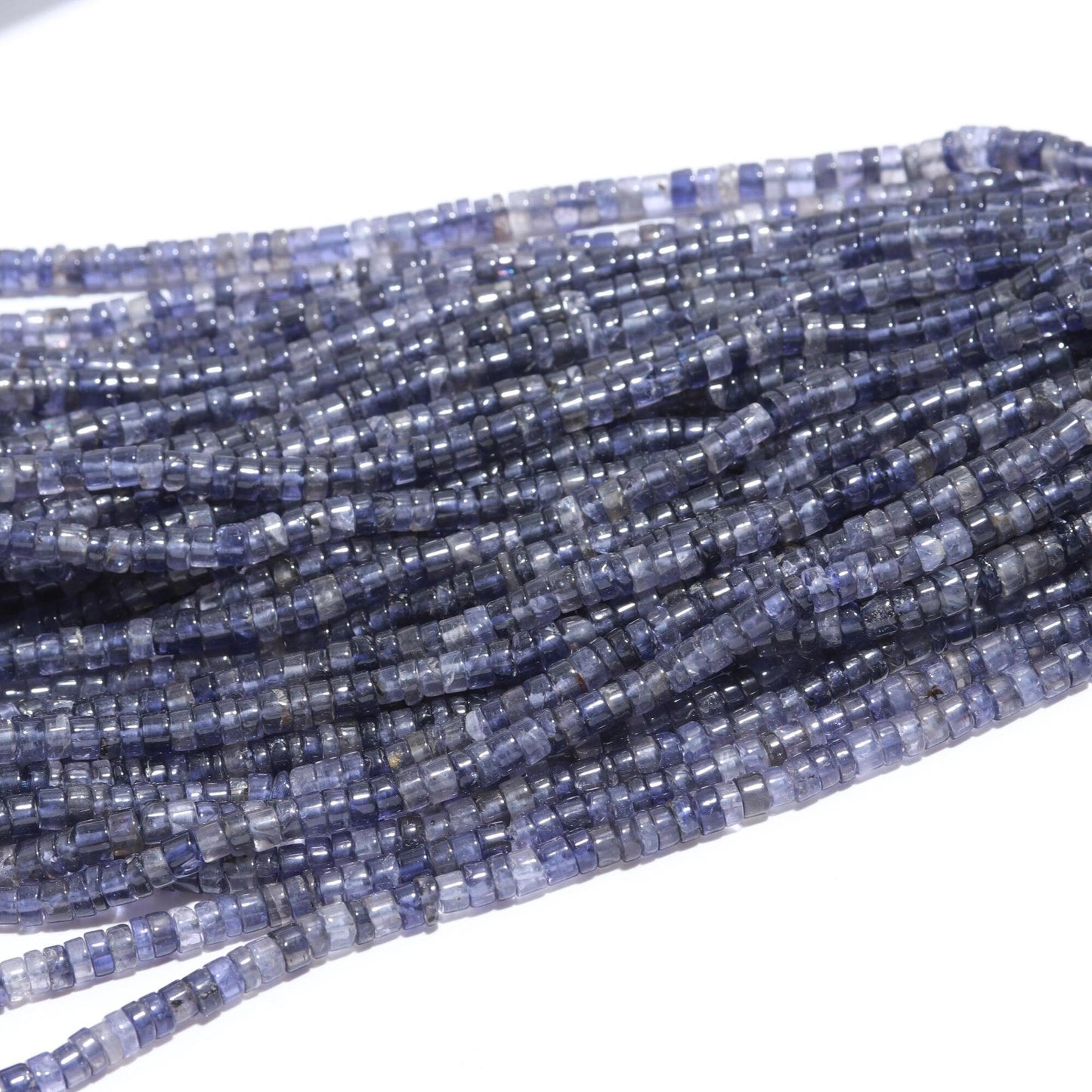 Iolite Heishi Washer Beads Excellent Quality Natural Iolite Washer Beads 16 Inch Heishi Washer Iolite Bead Wholesale Price Beads for Jewelry