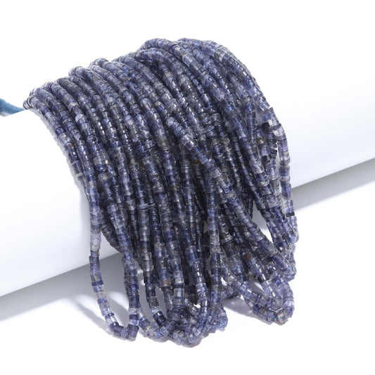 Iolite Heishi Washer Beads Excellent Quality Natural Iolite Washer Beads 16 Inch Heishi Washer Iolite Bead Wholesale Price Beads for Jewelry