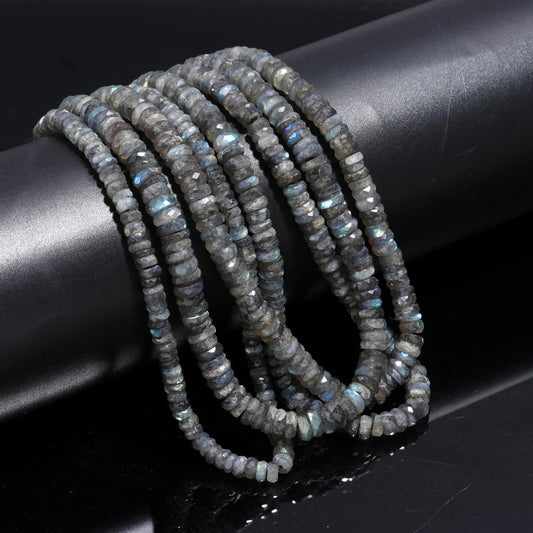 Labradorite Faceted Washer Beads Natural Labradorite Faceted Washer Beads AAA Quality 16 Inch Washer Labradorite Beads Black Moonstone Beads