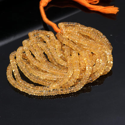 Citrine Heishi Washer Beads Excellent Quality Natural Citrine Tyer Beads Citrine Plain Tyer Beads Smooth Beads for Jewelry Making Craft