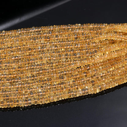 Citrine Heishi Washer Beads Excellent Quality Natural Citrine Tyer Beads Citrine Plain Tyer Beads Smooth Beads for Jewelry Making Craft