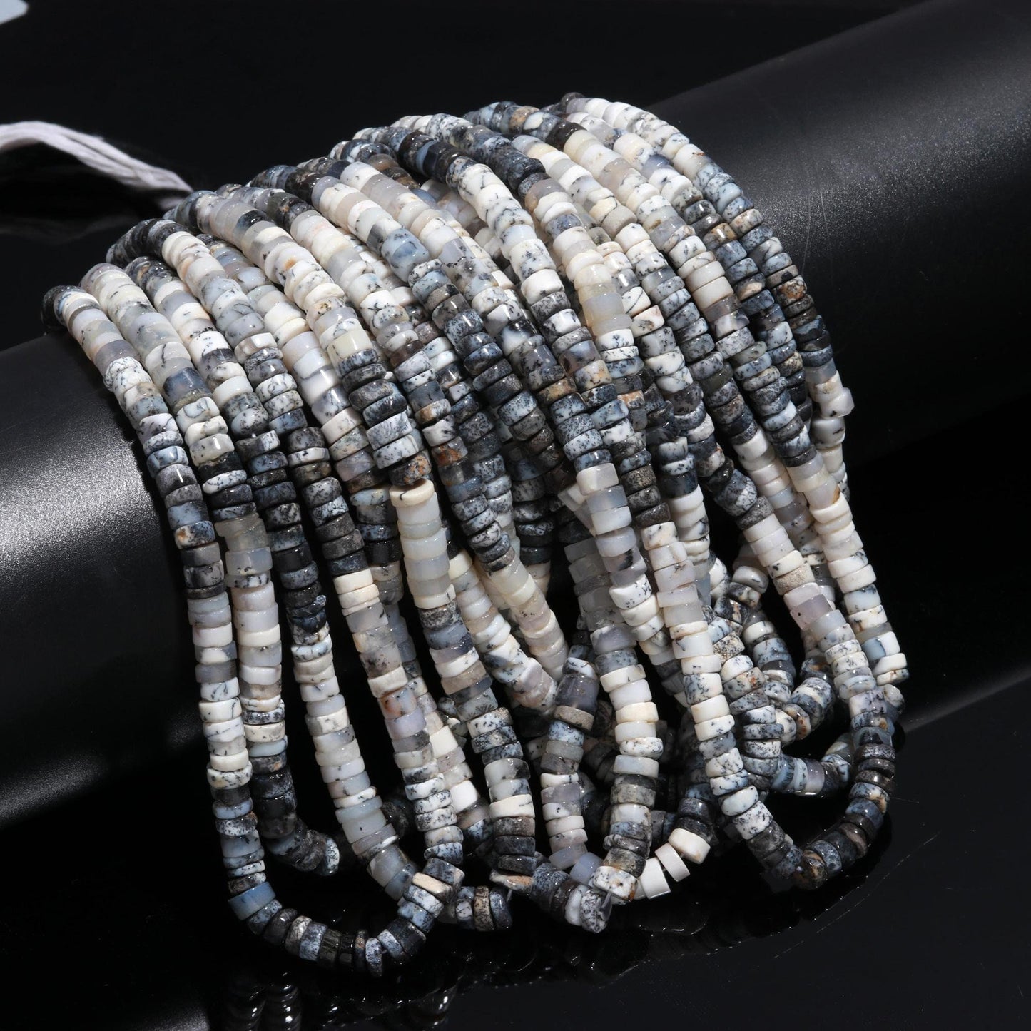 Dendrite Opal Tyre Shape Beads Dendrite Opal Wheel Shape Beads Dendrite Opal Heishi Tyre Beads Natural Dendrite Opal Beads for Jewelry Craft