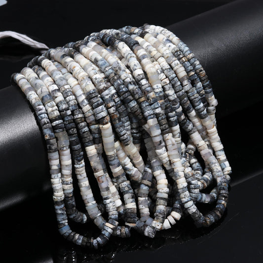 Dendrite Opal Tyre Shape Beads Dendrite Opal Wheel Shape Beads Dendrite Opal Heishi Tyre Beads Natural Dendrite Opal Beads for Jewelry Craft