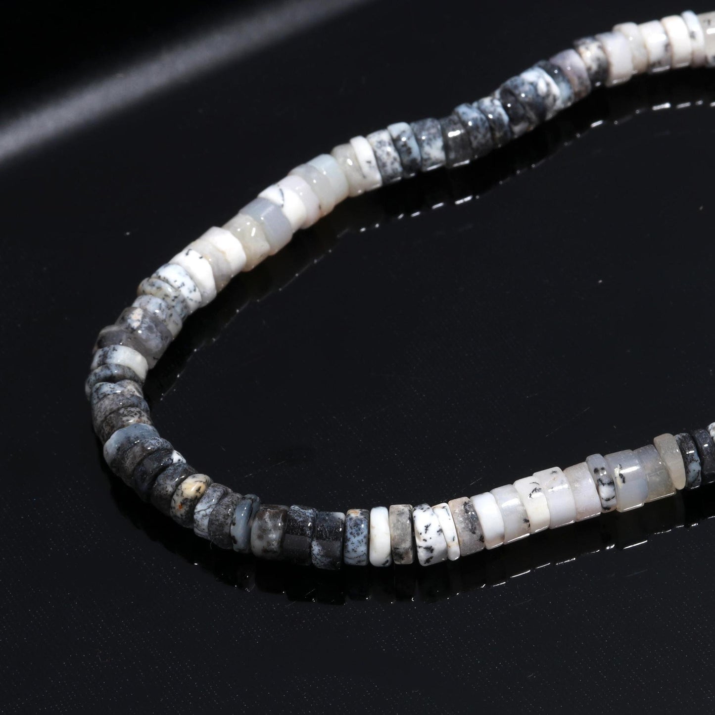 Dendrite Opal Tyre Shape Beads Dendrite Opal Wheel Shape Beads Dendrite Opal Heishi Tyre Beads Natural Dendrite Opal Beads for Jewelry Craft