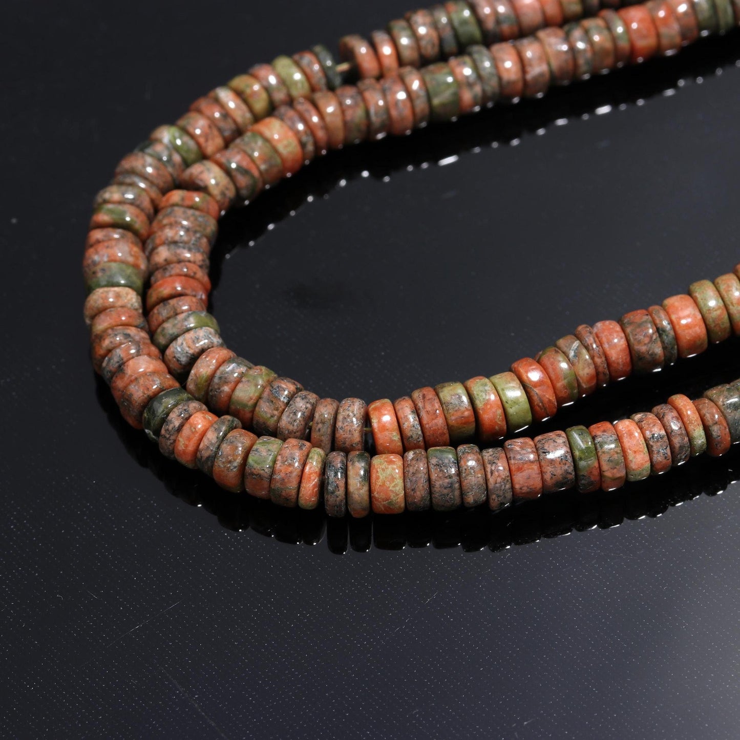 Unakite Heishi Tyre Shape Beads Natural Unakite Flat Smooth Beads Unakite Wheels Unakite Designer Handmade Jewelry Making Gemstone Beads