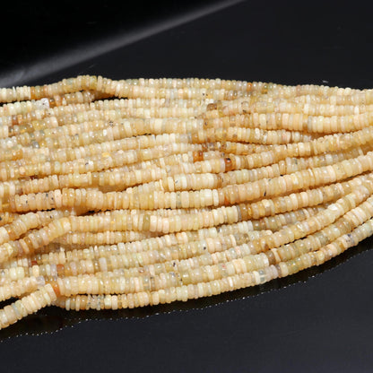 Yellow Opal Tyre Shape Beads Yellow Opal Gemstone Heishi Wahser Beads Natural Yellow Opal Wheel Beads for Handmade Jewelry Making Beads