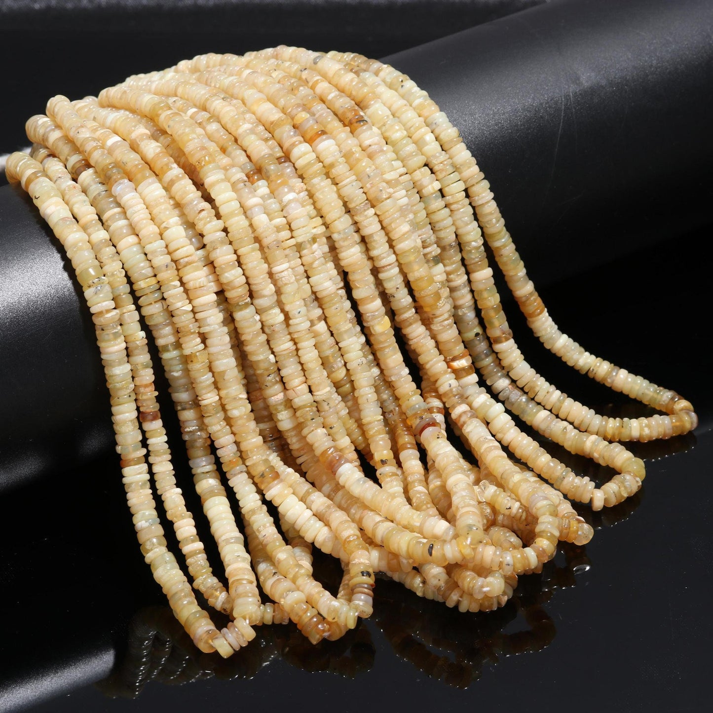 Yellow Opal Tyre Shape Beads Yellow Opal Gemstone Heishi Wahser Beads Natural Yellow Opal Wheel Beads for Handmade Jewelry Making Beads