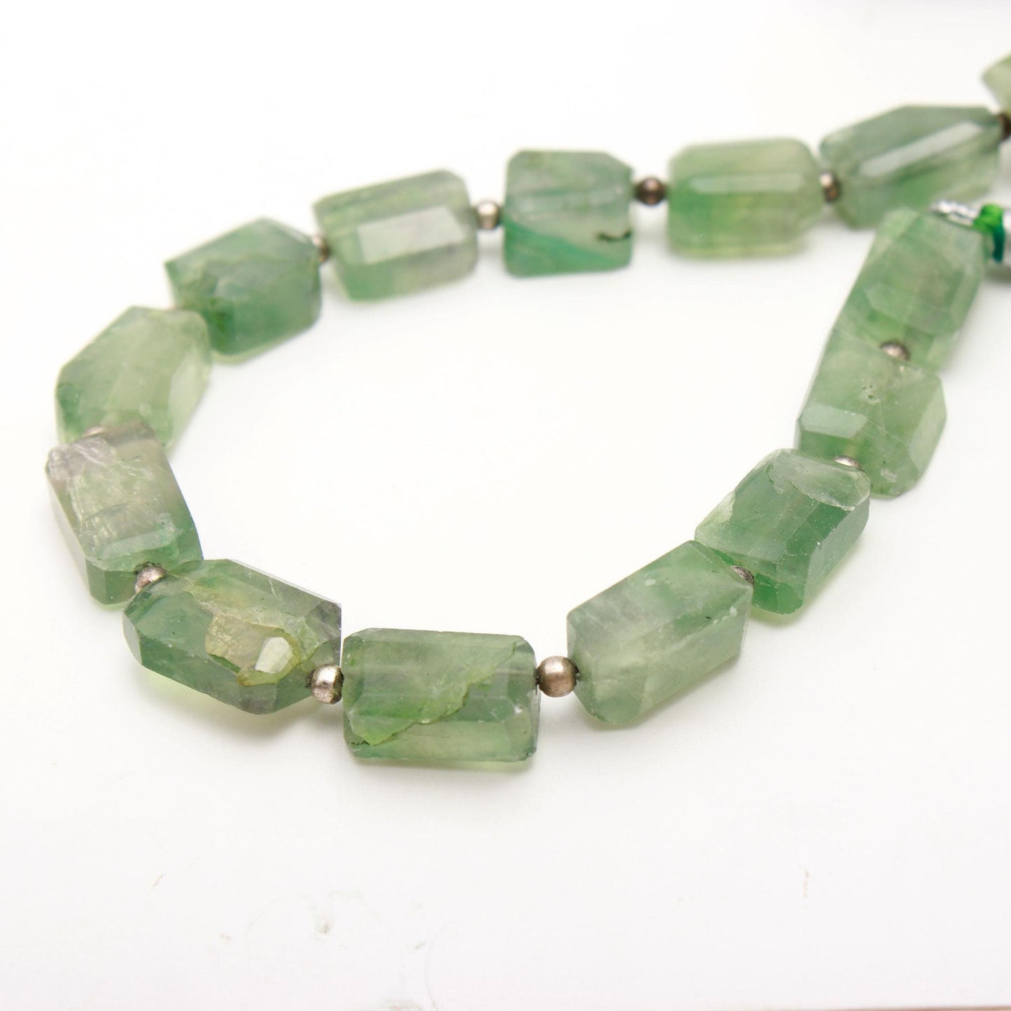 Natural Green Fluorite Tumble 8X14 MM 9" Strand Green Fluorite Nuggets Beads Natural Green Fluorite Tumble for Designer Jewelry Making Craft