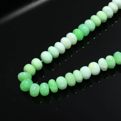Shaded Green Opal Smooth Rondelle Beads Green Opal Shaded 8-9 MM Rondelle Gemstone Beads for Handmade Jewelry Necklace Bracelet Making Craft