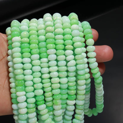 Shaded Green Opal Smooth Rondelle Beads Green Opal Shaded 8-9 MM Rondelle Gemstone Beads for Handmade Jewelry Necklace Bracelet Making Craft