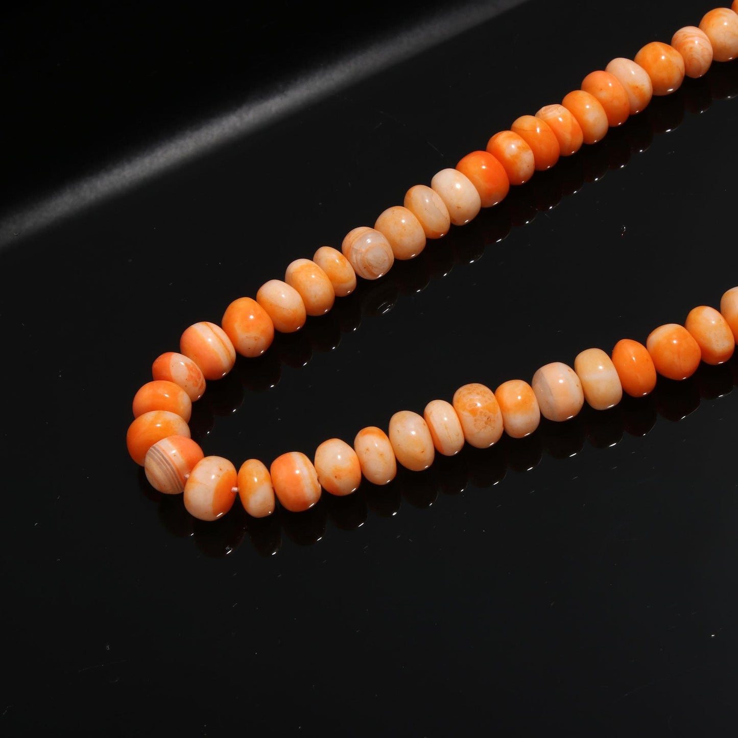 Orange Opal Smooth Rondelle Beads Fanta Opal Beads 8-9 MM Shaded Orange Opal Rondelle Beads for Designer Jewelry Necklace Bracelet Making
