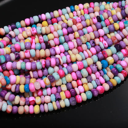 Multi Color Opal Smooth Rondelle Shape Colorful Disco Gemstone Rondelle 9 MM Beads Opal for Handmade Jewelry Necklace Bracelet Making Craft