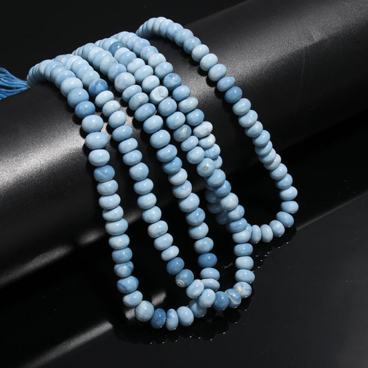 Grey Blue Opal Smooth Rondelle Beads Shaded Grey Blue Opal Rondelle 8-9 MM Gemstone Bead for Handmade Jewelry Necklace Bracelet Making Craft
