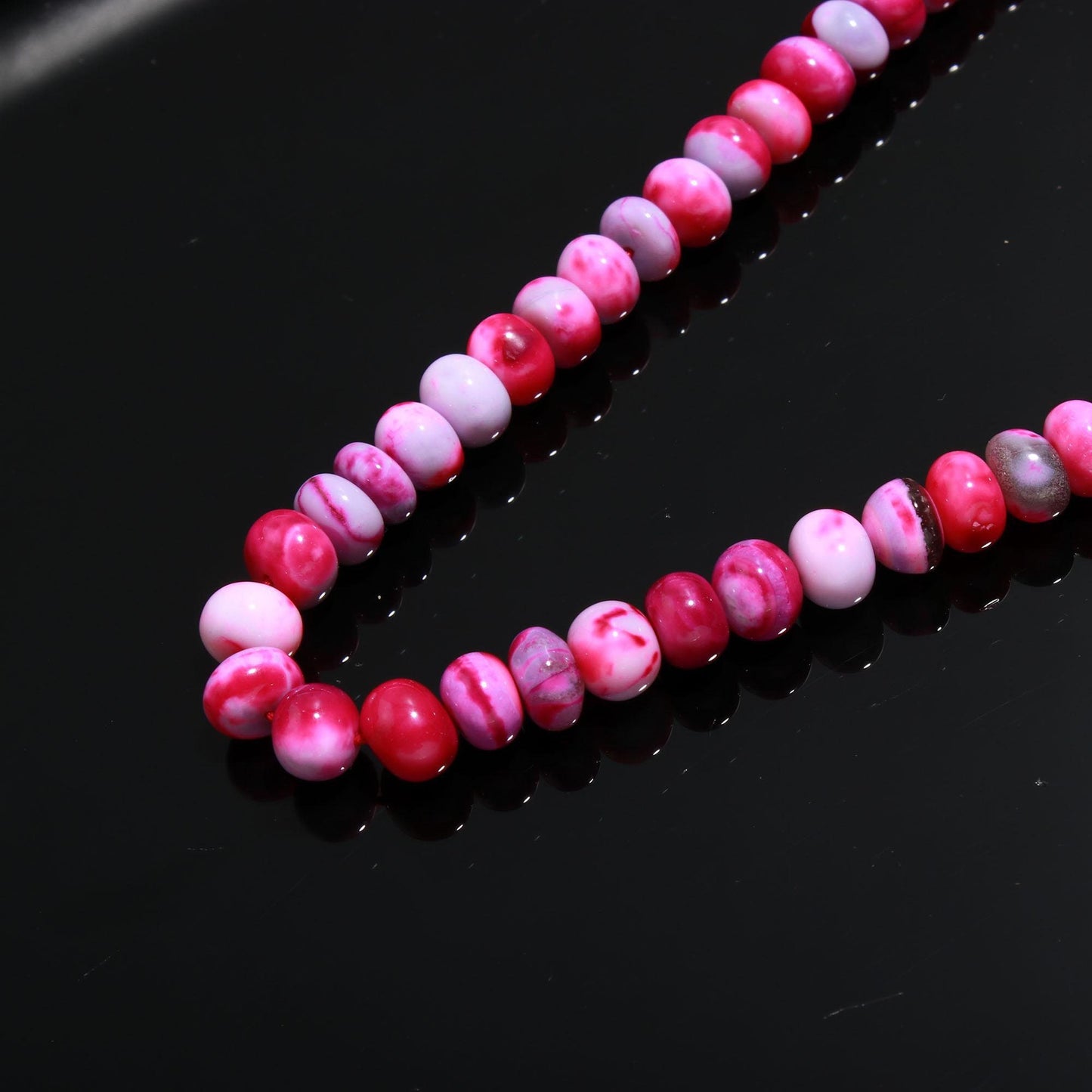 Pink Purple Dot Opal Smooth Rondelle 8-9 MM Gemstone Beads Smooth Opal for Handmade Designer Jewelry Necklace Bracelet Making & Reselling