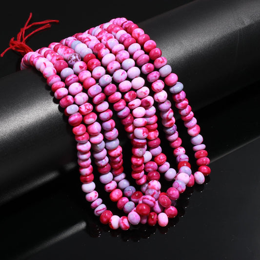 Pink Purple Dot Opal Smooth Rondelle 8-9 MM Gemstone Beads Smooth Opal for Handmade Designer Jewelry Necklace Bracelet Making & Reselling