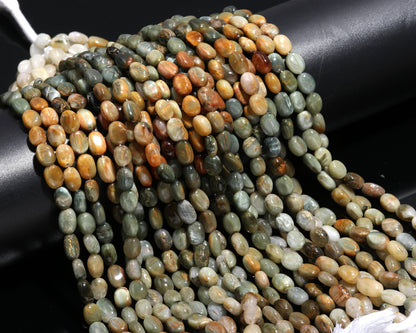 Cat's Eye Smooth Oval Beads 7x10-8x12 MM Natural Cat's Eye Oval Plain Beads for Handmade Designer Jewelry Necklace Bracelet Pendant Making