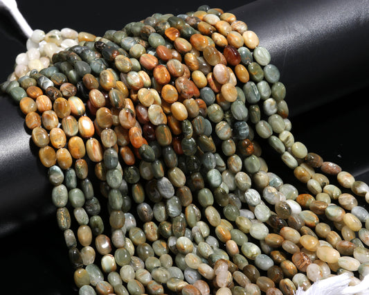 Cat's Eye Smooth Oval Beads 7x10-8x12 MM Natural Cat's Eye Oval Plain Beads for Handmade Designer Jewelry Necklace Bracelet Pendant Making