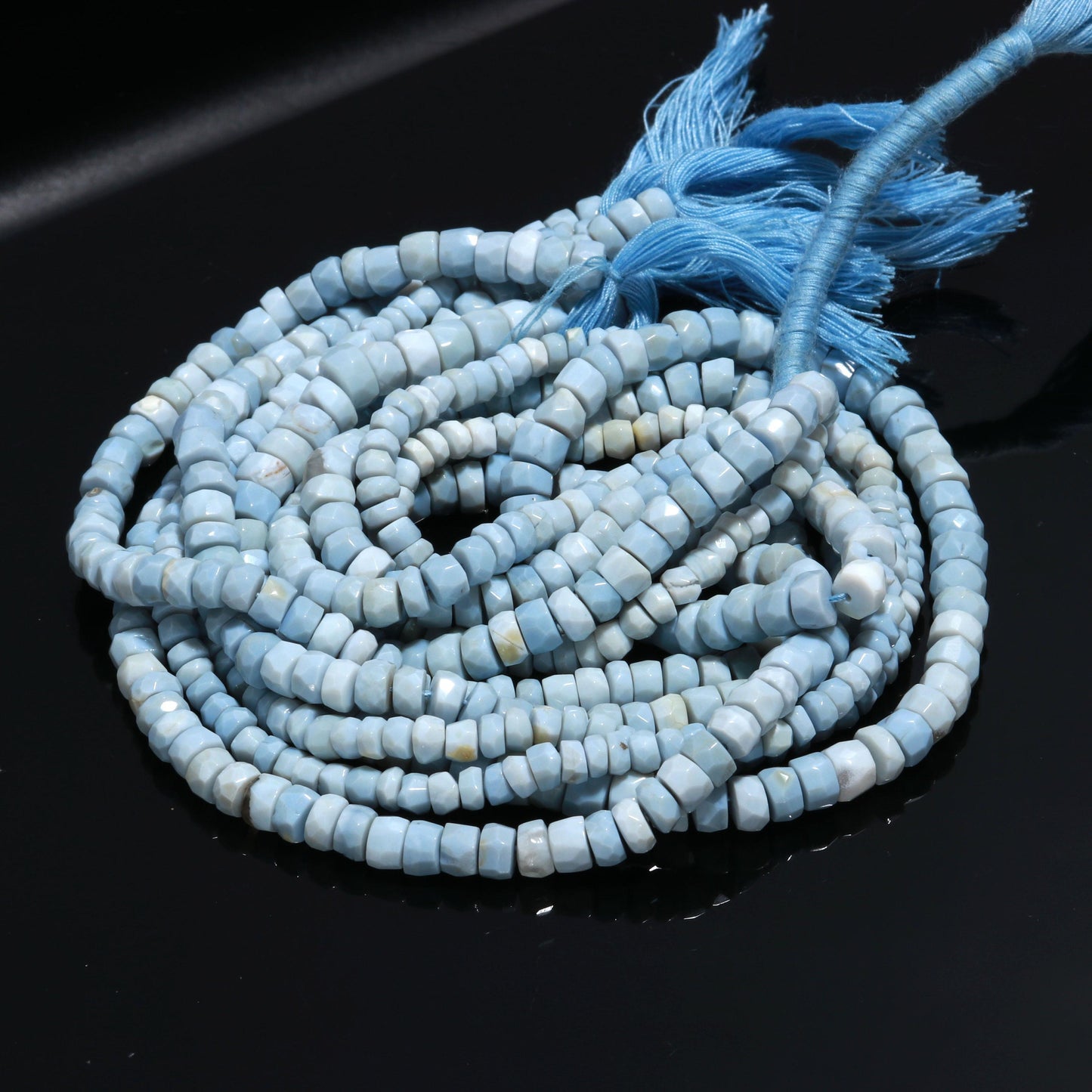 Blue Opal Rondelle Beads Natural Blue Opal Faceted Rondelle 5-6 MM Beads for Designer Jewelry Necklace Pendant Bracelet Making and Reselling