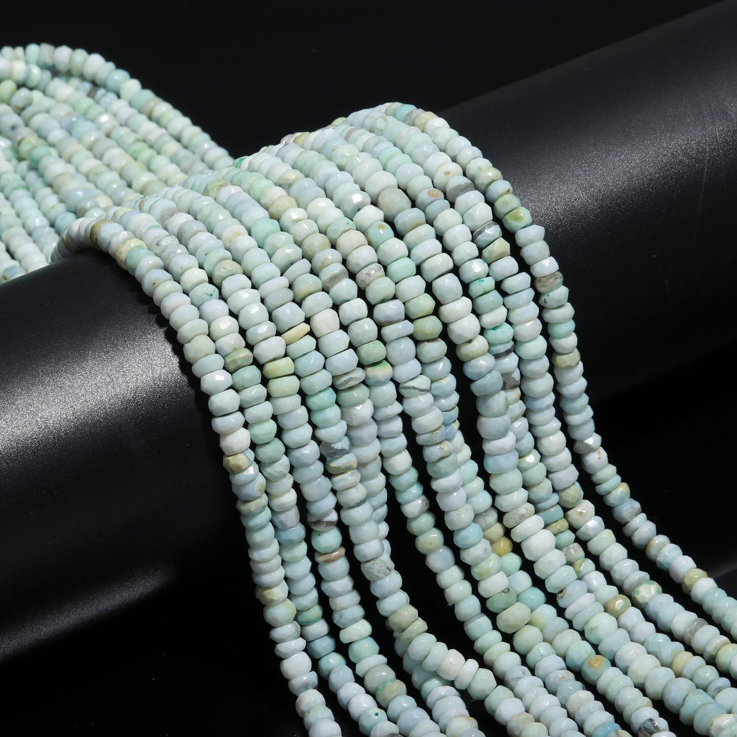 Boulder Opal Faceted Rondelle Beads Boulder Blue Opal Rondelle Beads 6MM Boulder Opal Rondelle Gemstone Beads for Designer Jewelry Craft