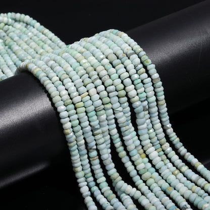 Boulder Opal Faceted Rondelle Beads Boulder Blue Opal Rondelle Beads 6MM Boulder Opal Rondelle Gemstone Beads for Designer Jewelry Craft