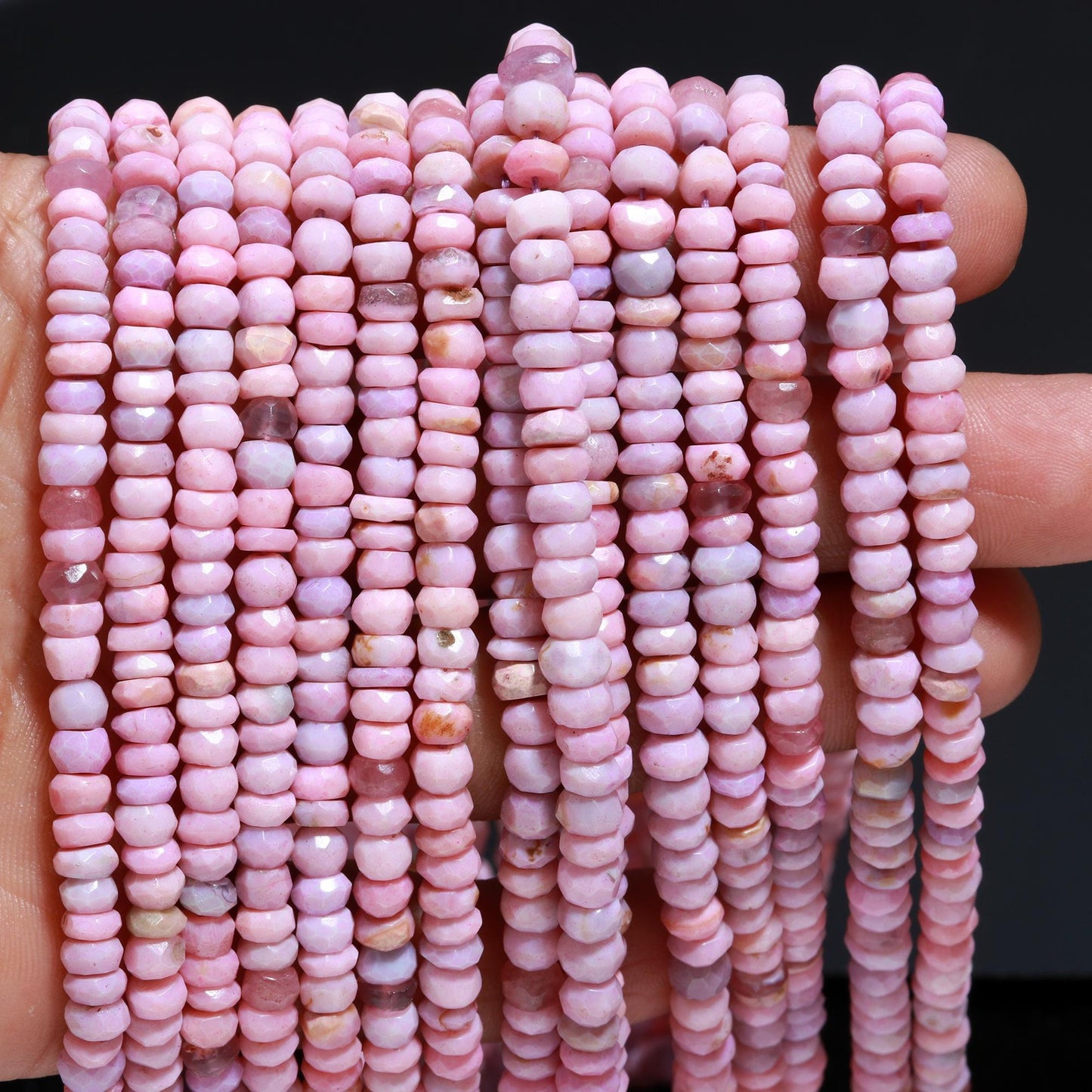 Lavender Opal Faceted Rondelle Beads Lavender Opal Rondelle Gemstone Beads Opal Rondelle Beads for Jewelry Making Craft Resale & Reselling
