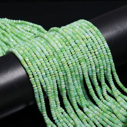 Green Opal Faceted Rondelle Beads 4.5-5 MM Green Opal Rondelle Beads Natural Opal Rondelle Gemstone Beads for Jewelry Making & Reselling