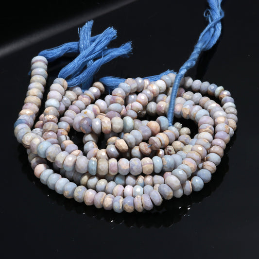 Lavender Opal Faceted Rondelle Beads Natural Lavender Opal 8 MM Rondelle Gemstone Beads for Designer Handmade Jewelry Necklace Making Craft