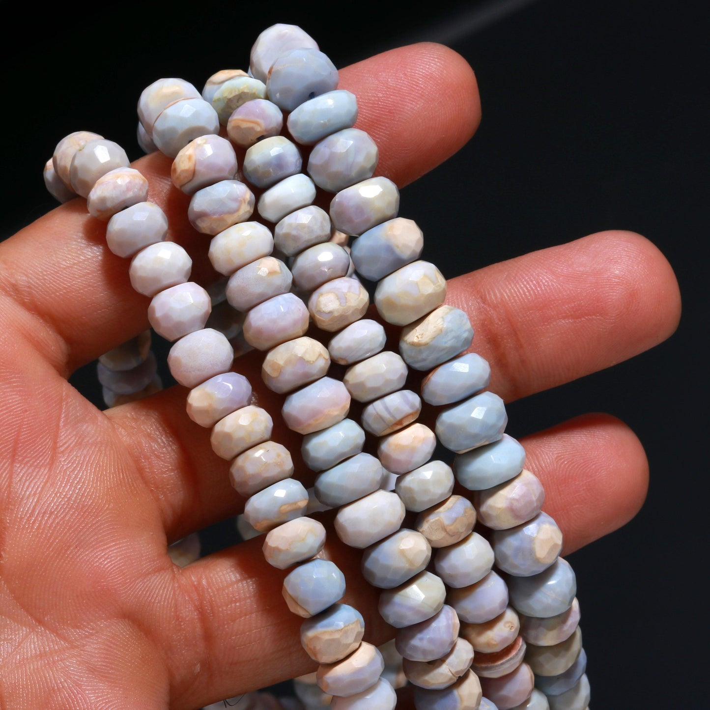 Lavender Opal Faceted Rondelle Beads Natural Lavender Opal 8 MM Rondelle Gemstone Beads for Designer Handmade Jewelry Necklace Making Craft