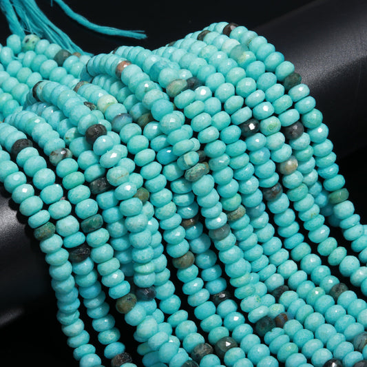 Peru Opal Faceted Rondelle Beads Natural Peru Opal 9 MM Rondelle Gemstone Beads for Handmade Designer Jewelry Necklace Bracelet Making Craft