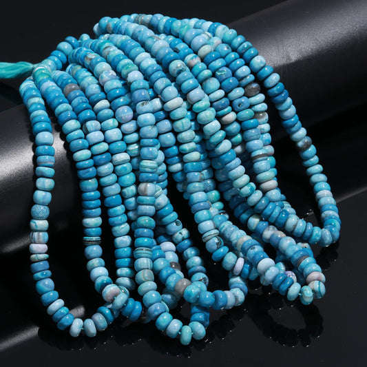 Blue Opal Smooth Rondelle Beads Royal Blue Opal Beads Royal Blue Rondelle 9-10 MM Gemstone Beads for Handmade Jewelry Necklace Making Craft