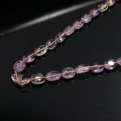 AAA Natural Hand Polish Ametrine Smooth Oval Shape Beads, Purple Gold Ametrine Oval Beads,  8X11-9x13 MM Ametrine Oval Smooth Beads