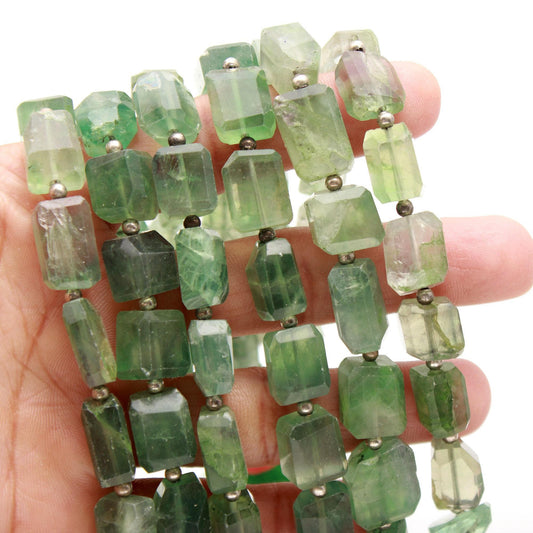 Natural Green Fluorite Tumble 8X14 MM 9" Strand Green Fluorite Nuggets Beads Natural Green Fluorite Tumble for Designer Jewelry Making Craft