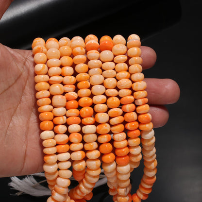 Orange Opal Smooth Rondelle Beads Fanta Opal Beads 8-9 MM Shaded Orange Opal Rondelle Beads for Designer Jewelry Necklace Bracelet Making
