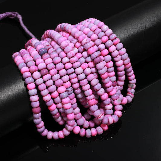 Pink Purple Opal Smooth Rondelle Beads Lavender Opal Rondelle 9 MM Gemstone Beads for Handmade Designer Jewelry Necklace Bracelet Making
