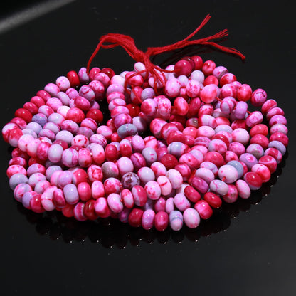 Pink Purple Dot Opal Smooth Rondelle 8-9 MM Gemstone Beads Smooth Opal for Handmade Designer Jewelry Necklace Bracelet Making & Reselling