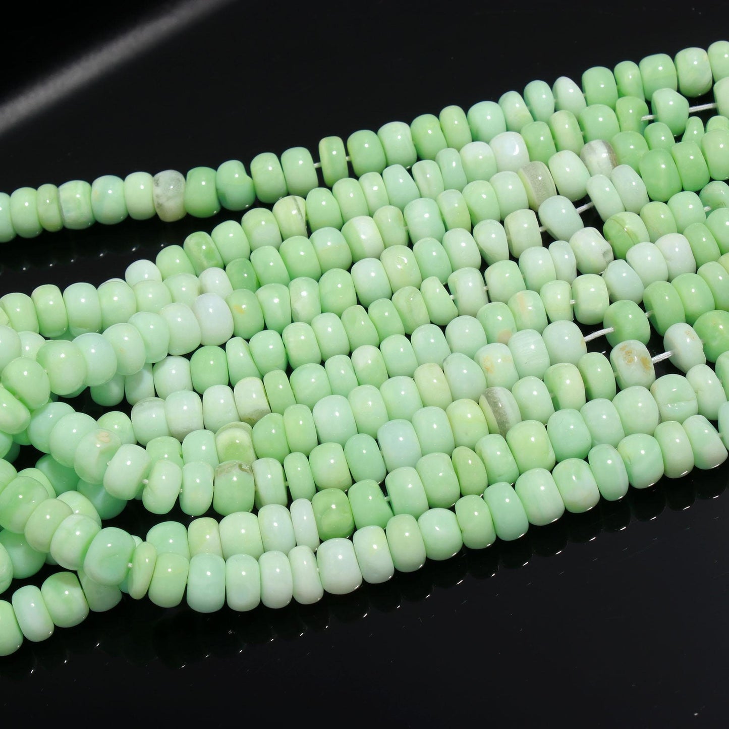 Green Opal Shaded Smooth Rondelle 8-9 MM Beads Green Opal Smooth Beads for Handmade Designer Jewelry Necklace Bracelet Making & Reselling
