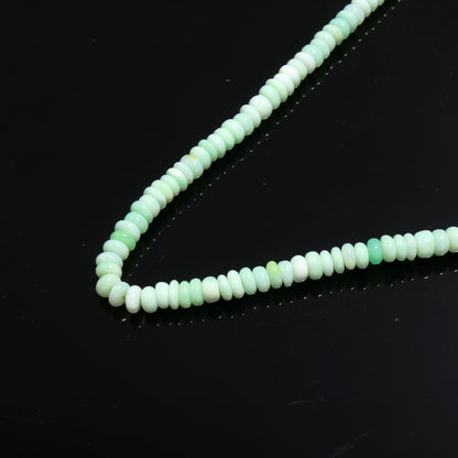 3 Strands Green Opal Rondelle Beads 5 MM Light Green Opal Smooth Rondelle Gemstone Beads for Designer Handmade Jewelry Making & Reselling