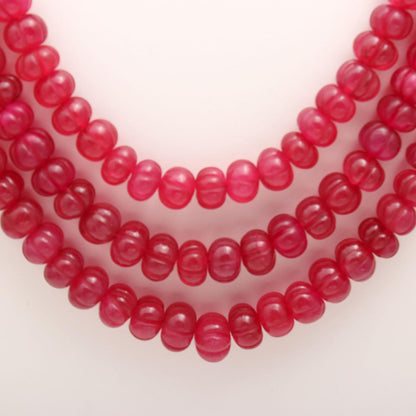 Ruby Quartz Pumpkin Beads 8X10 MM - 9x11 MM Ruby Quartz Beads 16" Strand Ruby Red Quartz Beads for Handmade Designer Jewelry Making Craft