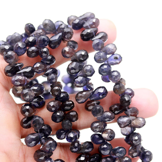 Iolite Faceted Tear Drop Beads Natural Iolite Faceted Tear Drop Iolite Briolettes for Jewelry Necklace Pendant Making Craft