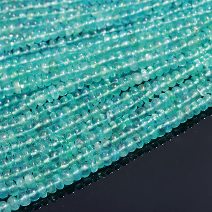 Natural Sky Blue Apatite Smooth Rondelle Bead 4-6 MM Apatite Smooth Bead 16" Strand Blue Apatite Rondelle Beads for Handmade Jewelry Making