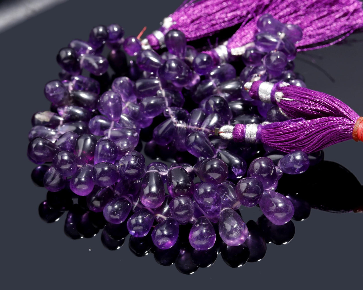 Natural Amethyst Side Drilled Drop Briolette 5x8 - 6x9 MM African Amethyst Faceted Teardrop Beads for Handmade Designer Jewelry Making Craft