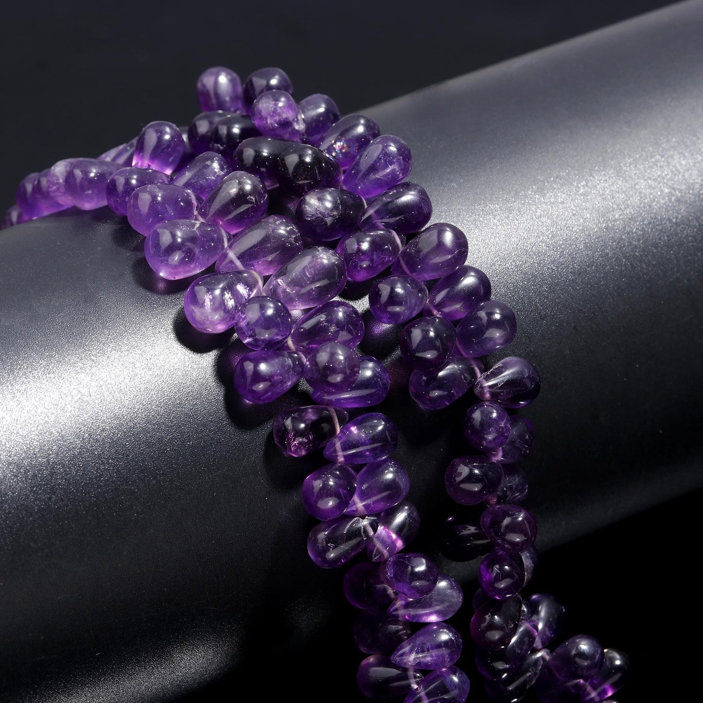 Natural Amethyst Side Drilled Drop Briolette 5x8 - 6x9 MM African Amethyst Faceted Teardrop Beads for Handmade Designer Jewelry Making Craft