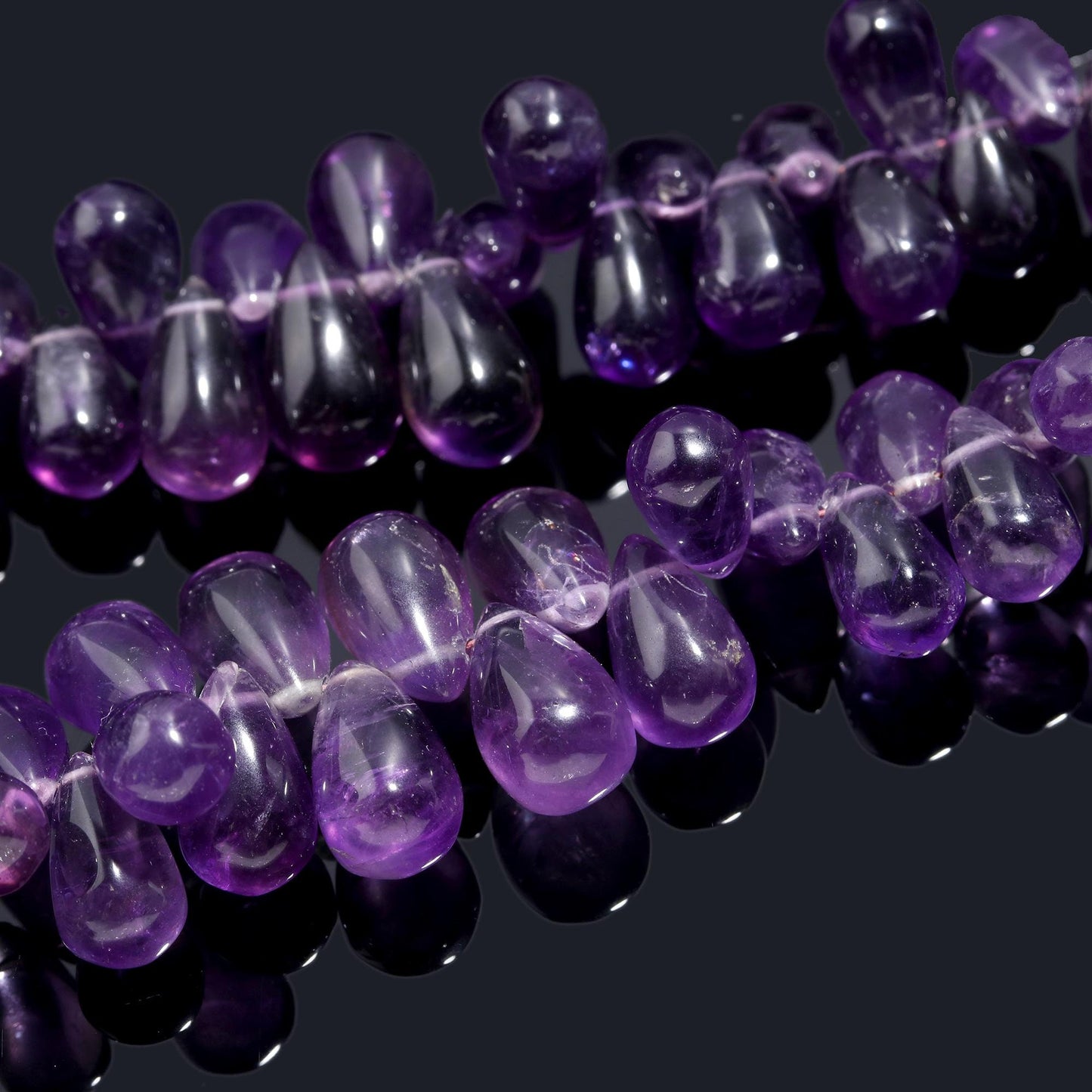 Natural Amethyst Side Drilled Drop Briolette 5x8 - 6x9 MM African Amethyst Faceted Teardrop Beads for Handmade Designer Jewelry Making Craft