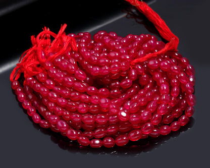 Ruby Quartz Smooth Oval Beads 8x10 - 9x11 MM Ruby Quartz Beads 12" Strand Ruby Quartz for Handmade Designer Jewelry Making Craft Supplies